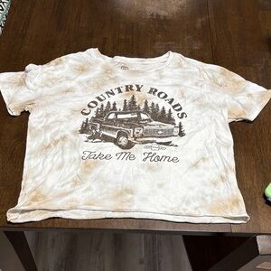 Country Roads Graphic Crop Top - Brown